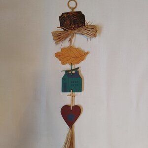 FRETTY FALL Wall Hanging Decor Fall Harvest Thanksgiving Halloween Corn Husk